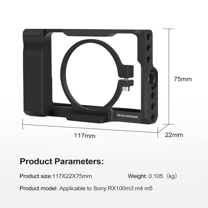 FUGASUN RX100M3/RX100M4/RX100M5 Camera Cage,M3/M4/M5 Cage for Sony DSC-RX100 III(M3) IV(M4) V(M5) Camera Case Camera Rig Cold Shoe - Image 4